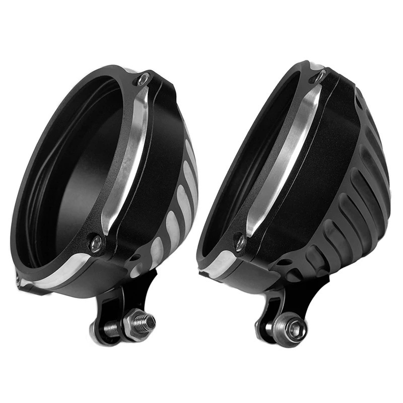 Baratos NUEVA cubierta del faro de la motocicleta de las piezas de Moto 5,75 con la configuración de la montura inferior clásico CNC mecanizado de aluminio para Harley