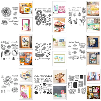 

2020 New Stampin up Clear Sentiment Stamps and Flowers Leaves Metal Cutting Dies Scrapbooking For Valentine Crafts Card Making