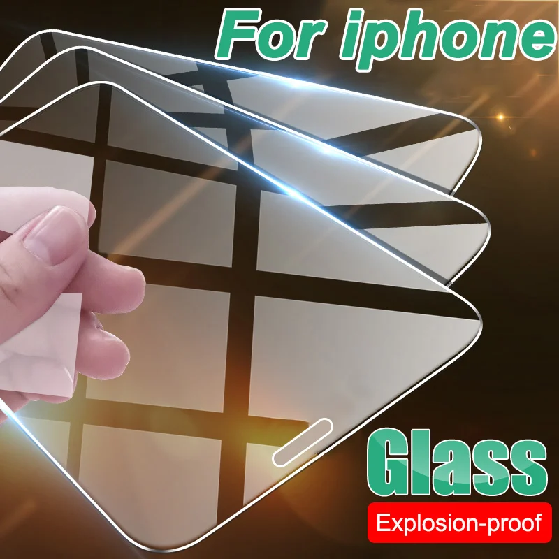 Закаленное стекло для iphone 12 mini 11 Pro XS Max X XR 7 8 6 6s PLus 3 шт. полноэкранное защитное SE 2020