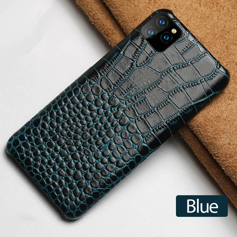 Blue Роскошный чехол с крокодиловой задней крышкой для iPhone 11 X Xs Xr Pro Max, чехол для телефона 6 6s 7 8 6P 7P 8P Plus, задняя крышка - Цвет: Blue