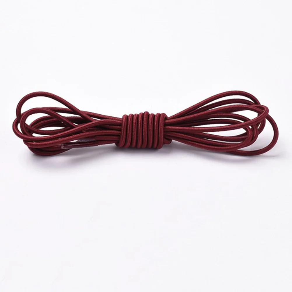 Burgundy 1 пара, однотонный, стрейч шнурки унисекс кроссовки Круглые разноцветные эластичные шнурки высокой эластичности шнурки - Цвет: Burgundy