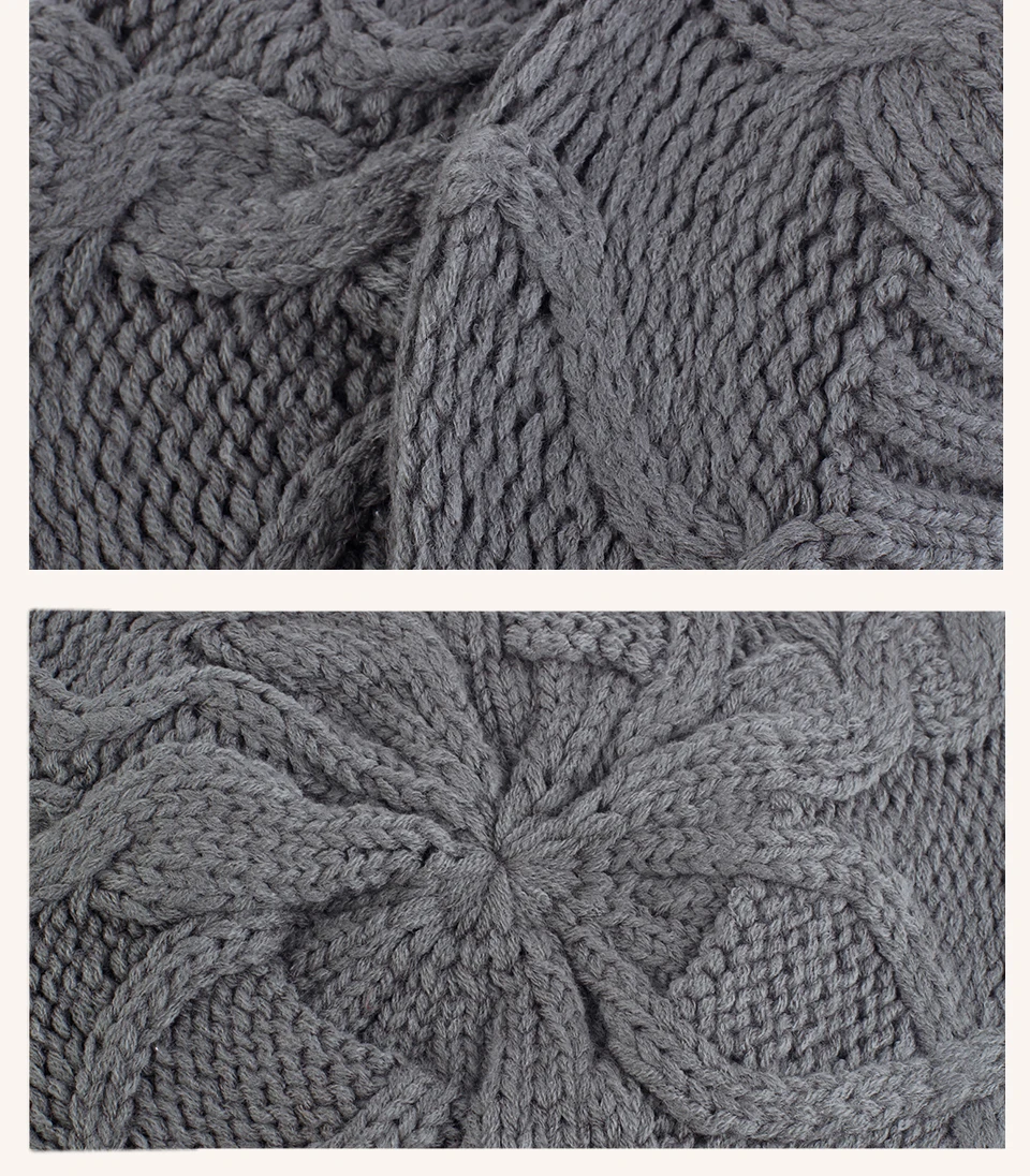 Damenmode stricken Baggy Baskenmütze Hut Damen Französisch Künstler Baskenmütze Hüte Frühling lässig dünne mehrfarbige warme weiche Baskenmützen – Detail 9