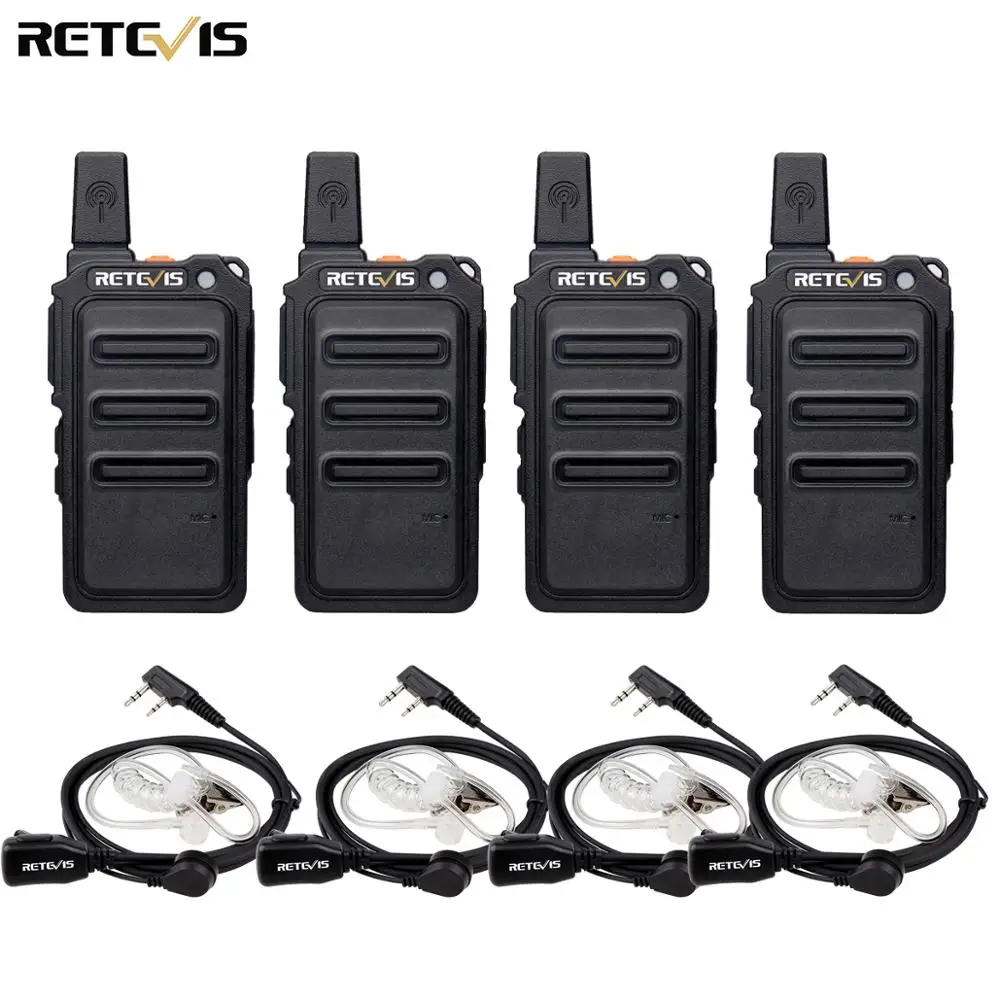 Retevis RT619 Mini Walkie Talkie 4pcs Radio Station Scrambler Ultrathin fuselage Two Way Portable PMR446 FRS VOX USB | Мобильные