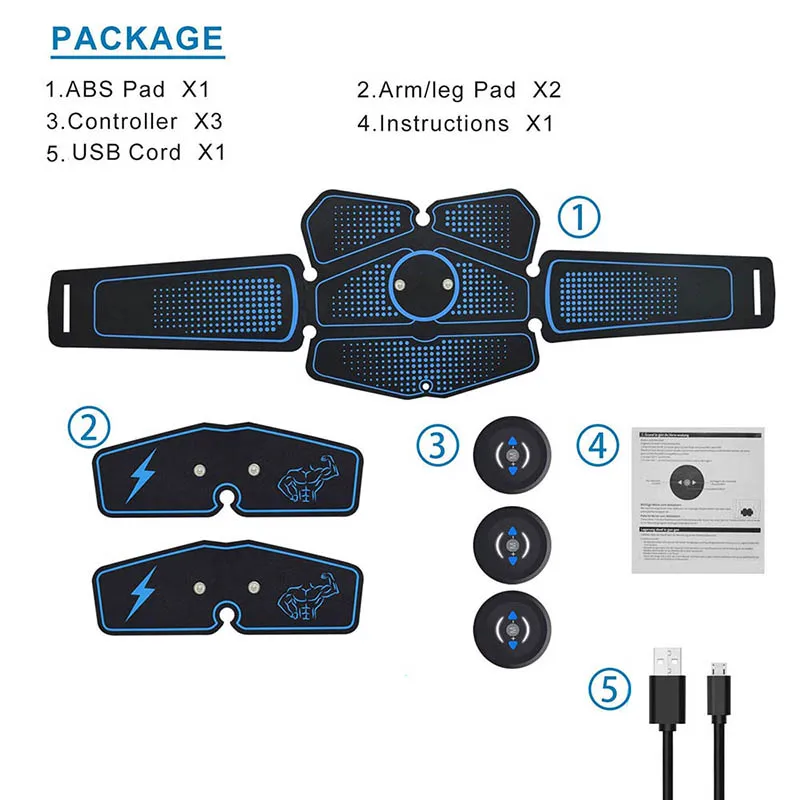 Электрический стимулятор мышц Тонер EMS массажер брюшной тренажер пояс Abs жиросжигатель мышечные тренировки оборудование для домашнего спортзала