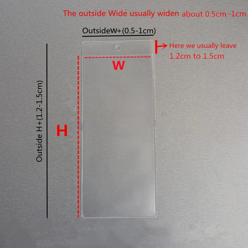 100pcs 대형 슬리브 보호 포켓 PVC 커버 가방 플라스틱 가격 태그 라벨 기호 카드 교수형 봉투