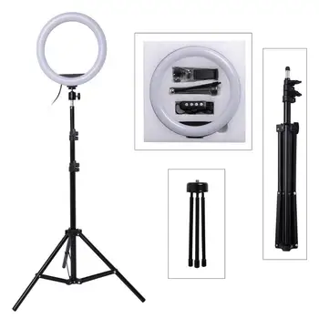

10inch Photography LED Selfie Ring Light 26cm Dimmable Camera Phone Ring Lamp With Stand Tripods For Makeup Video Live Studio