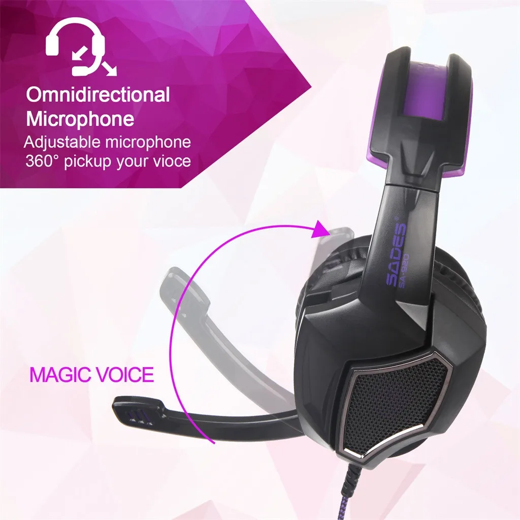SADES SA920 Wired Gaming 3.5 Headphones With Microphone Earphone Headset For PS4