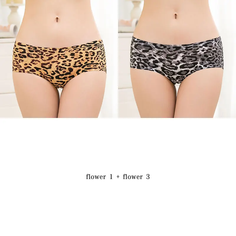 2 шт сексуальное леопардовое нижнее белье для женщин M/L/XL низкая талия бесшовные ультра-тонкие комфортные трусики-брифы гладкая горячая распродажа - Цвет: Option 2