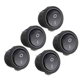 

5pcs 7/8inch Rocker Switches Round Toggle On Off Car Snap In Switch DIY Parts Accessories For Truck Auto Boat