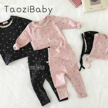

Korean Baby Romper Spring And Autumn And Winter Female Baby Autumn Clothes Long Trousers Home Service Suit Baby Three-piece Suit