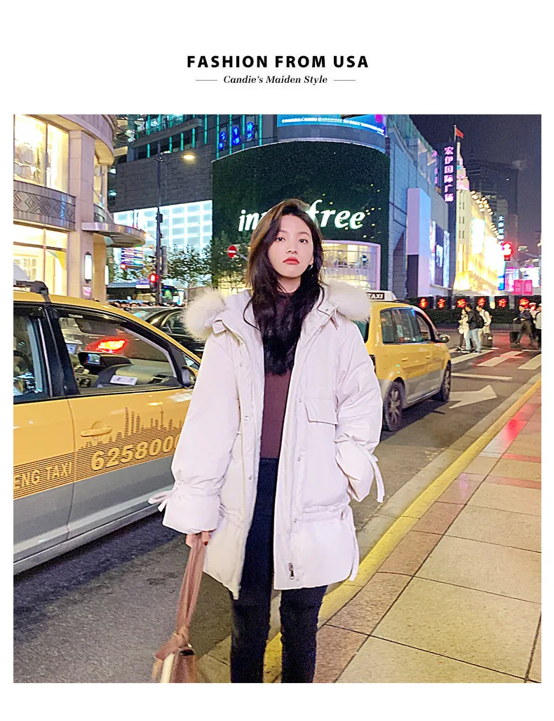 Cotton-padded Clothes/Cotton Coat Warm Mid-length Long Sleeve Elegant Versatile Winter Slimming