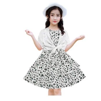 

Girl Clothes Hot Summer New Girls' Clothing Sets Sleeveless Cherry Printed Princess Dress+Shawl+Hat Outfits Set Clothes 25