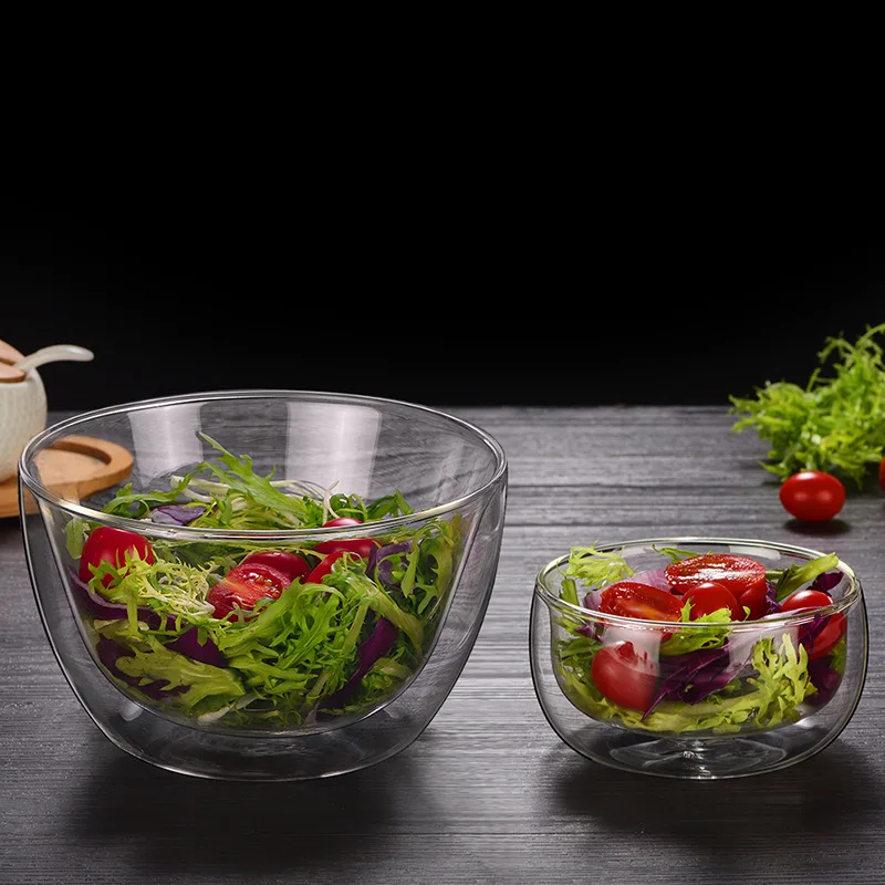 High Temperature Resistance Double Wall Glass Bowl Heatresisting Glass