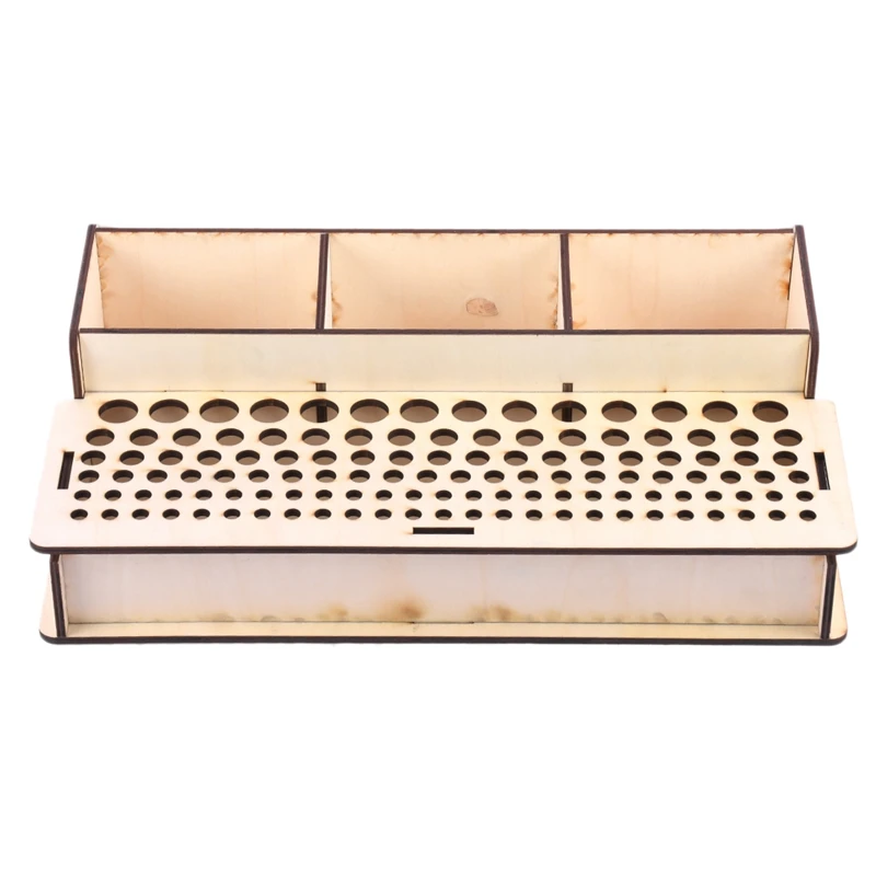 

DIY Wood Leather Craft Tools Holder Stand Stamp Punch Accessories Storage Box Organizer