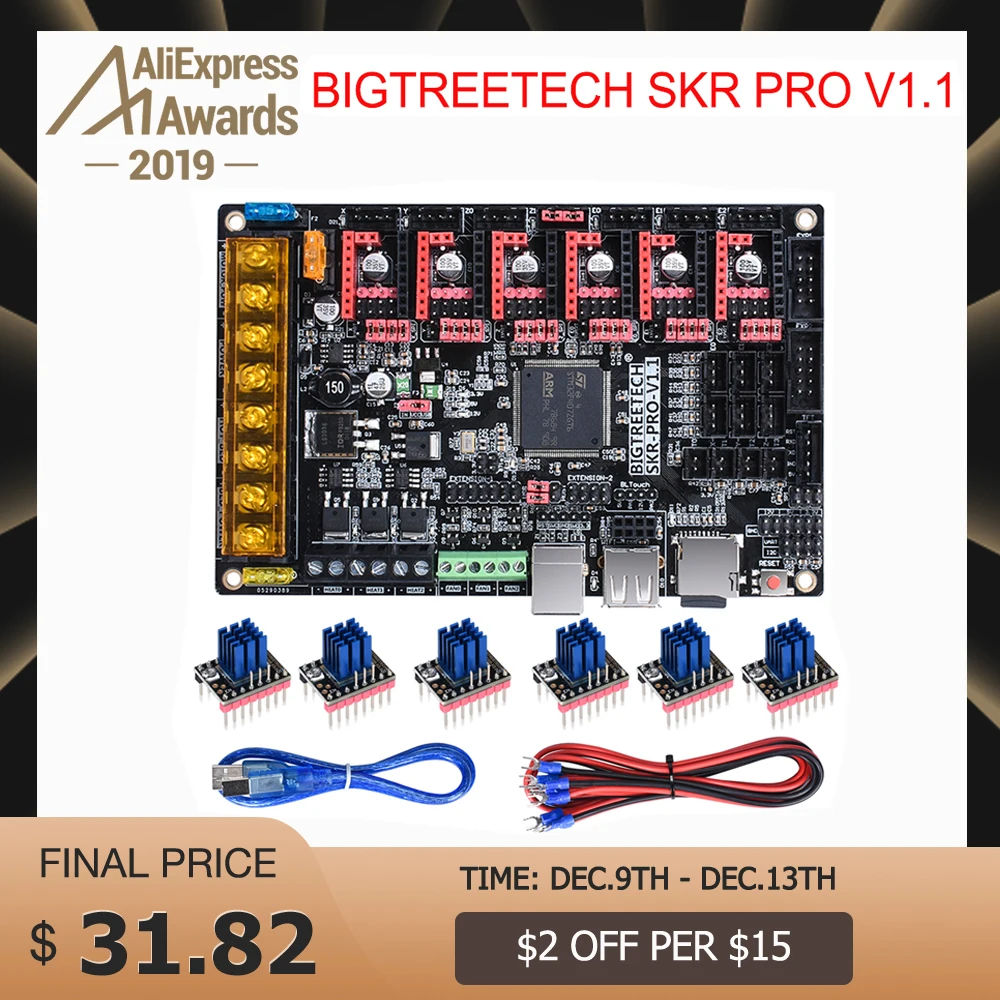 BIGTREETECH SKR PRO V1.1 плата управления 32 бит V SKR V1.3 TMC2208 TMC2209 TMC2130 части 3d принтера МКС Ramps 1,4 для Ender 3