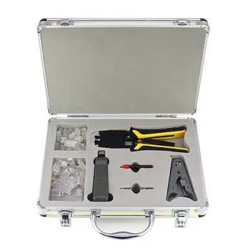 

YG-K500RS Network Cable Clamp Set Crystal Head Combination Kit Network Wiring Tool Portable Practical Network Cable Clamp