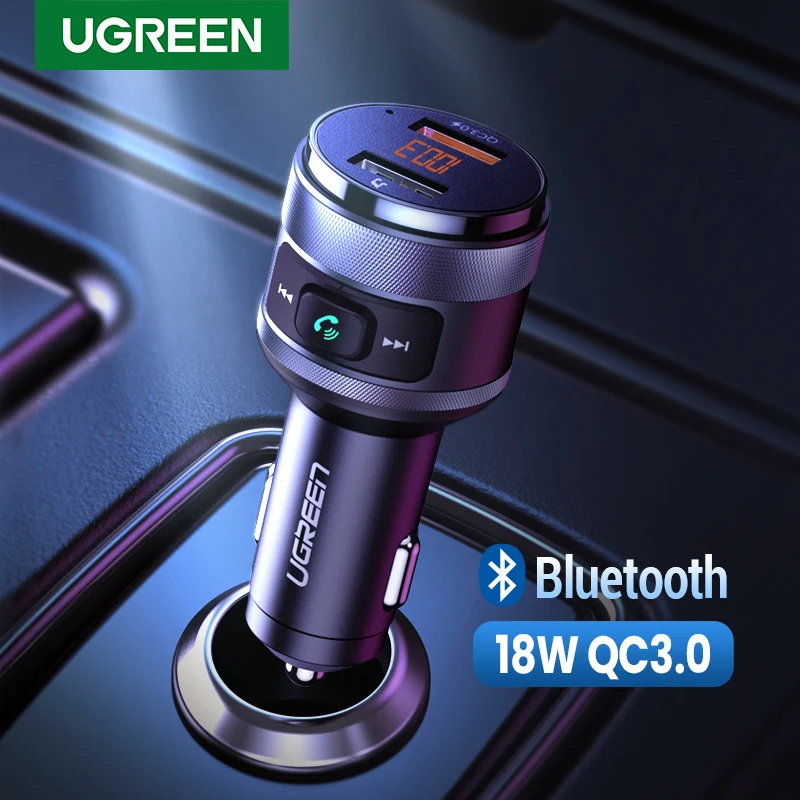 Автомобильное зарядное устройство UGREEN USB FM передатчик быстрая зарядка 3 0 Для Xiaomi