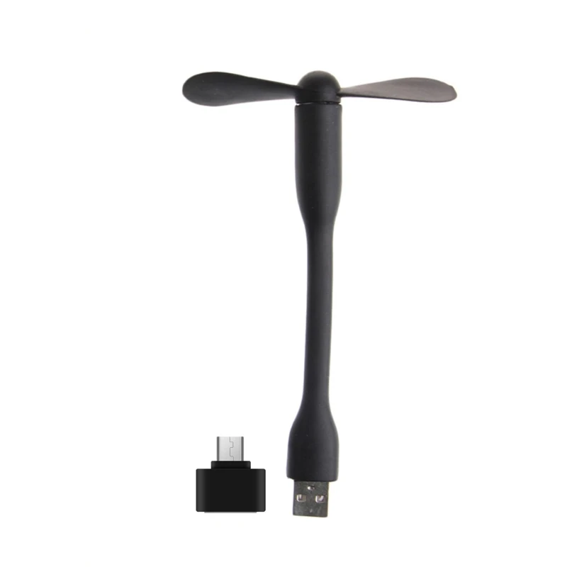 Гибкий 2-в-1 Micro USB и USB вентилятор для телефона Android портативных ПК Мощность банк DXAC