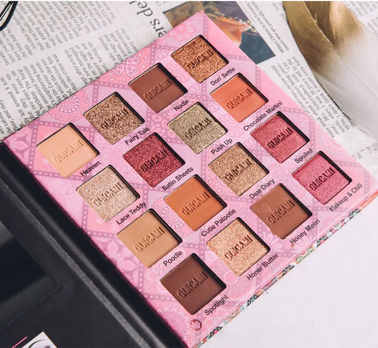 2019 Makeup Private Label 16 Color Eyeshadow Matt Shimmer Eyeshadow