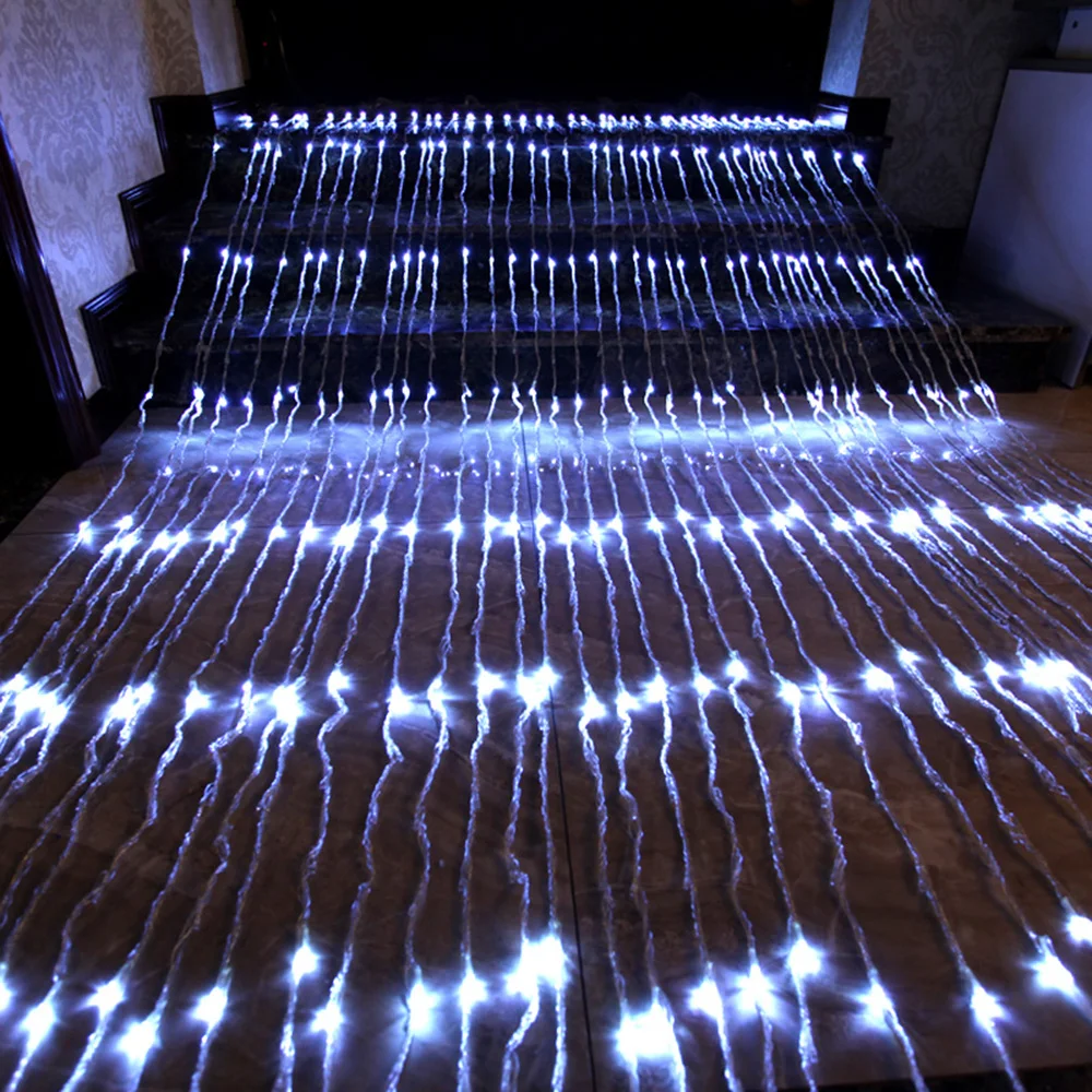 Outdoor LED Waterfall Meteor Shower Rain String Light 3*3M 320 led Wedding Curtain Icicle Fairy Garland Waterproof Garden String Outdoor LED Waterfall Meteor Shower Rain String Light 3*3M 320 led Wedding Curtain Icicle Fairy Garland Waterproof Garden String