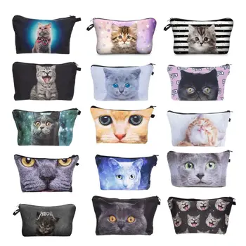 

Travel Cosmetic Bag 3D Printed Cat Pattern Makeup Case Pouch Toiletry Organizer M6CC