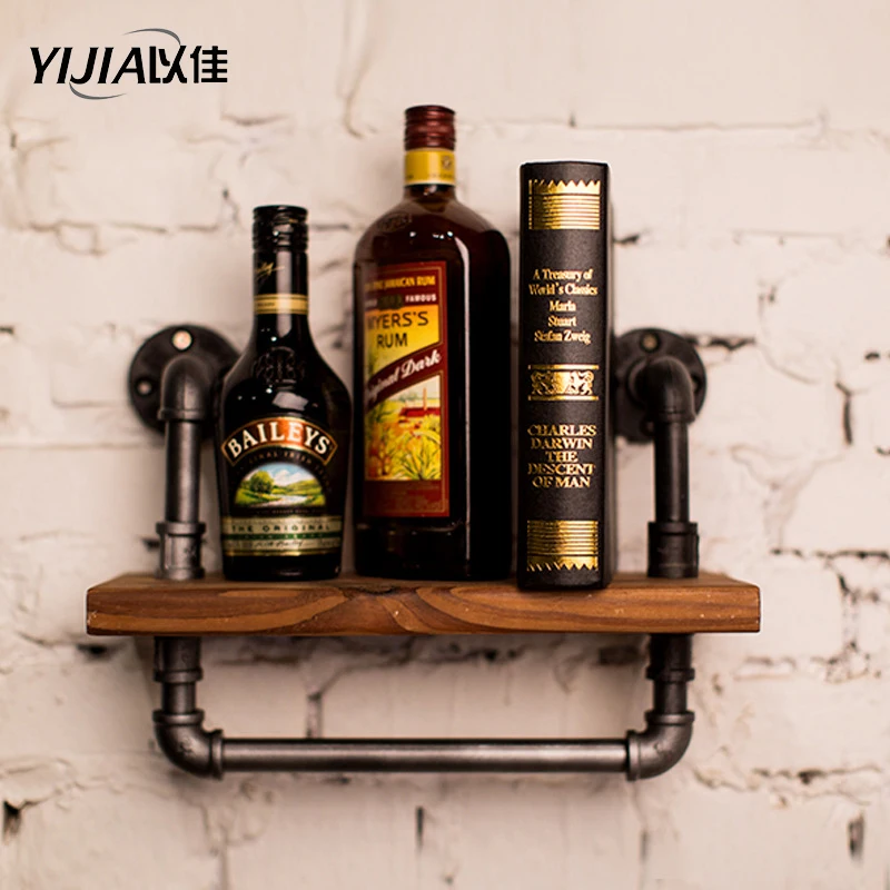 Book Shelf Living Room Space Saving Storage Vintage Magazine Industrial Practical Wall Mounted Hanging Wrought Iron shelf | Дом и сад