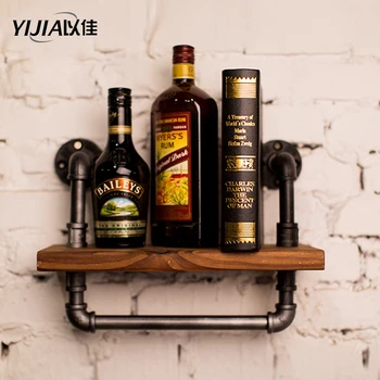 

Book Shelf Living Room Space Saving Storage Vintage Magazine Industrial Practical Wall Mounted Hanging Wrought Iron shelf