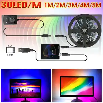 

WS2812B 5050 LED Strip For Ambilight PC Screen HDTV Computer Monitor Dream Color Backlight 1/2/3/4/5m USB LED Strip Full Set