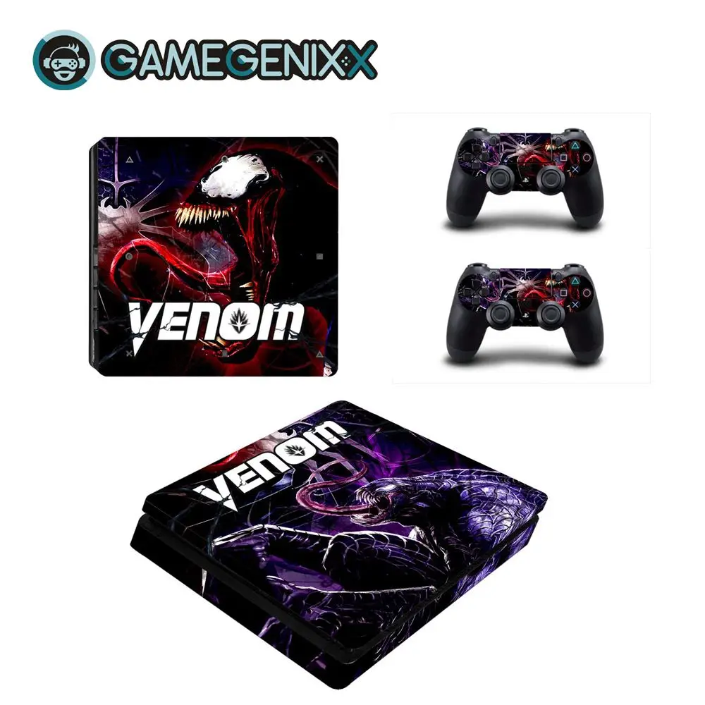 Защитная Наклейка GAMEGENIXX для PS4 Slim Console и 2 контроллеров-Venom