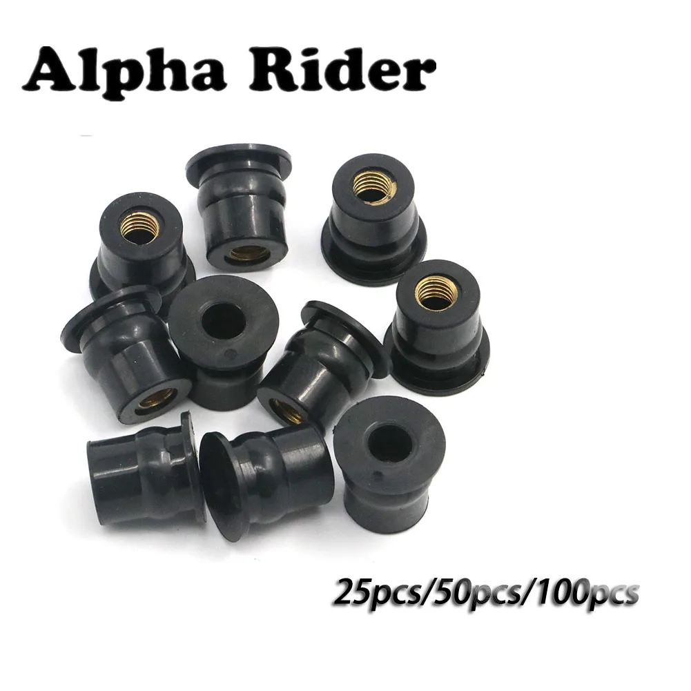 

Low Profit 25pcs 50pcs 100pcs M6 Rubber Well Nut Universal Motorcycle Windscreen & Fairing 6mm 1/2" Wellnuts Wellnut