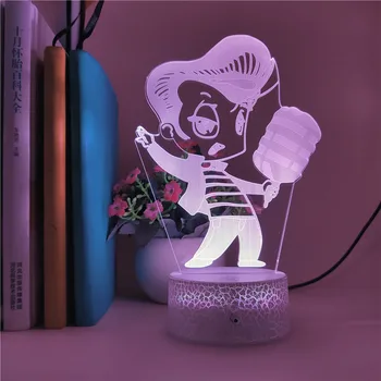 

Bluetooth Speaker 3D Led Night Light Q Version Elvis Presley Cute Cats Acrylic Touch Switch LED Night Light Children Gifts
