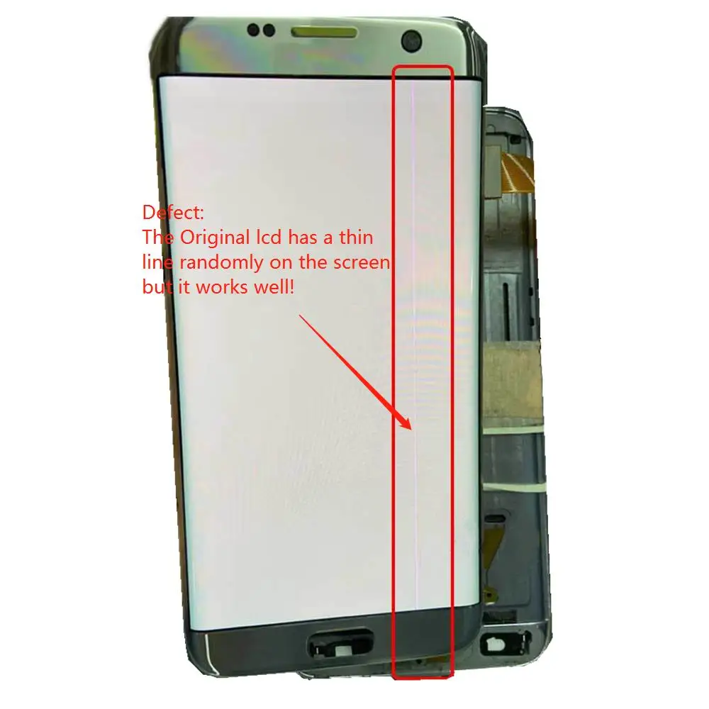 

For Samsung S7edge LCD Display Touch G935 LCD Display For Samsung S7 egde LCD band line display mobile phone defective screens