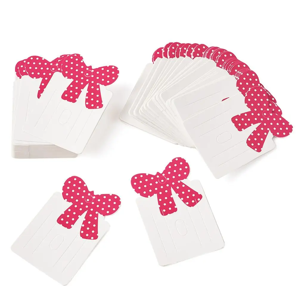 

100pcs Hair Clip Cards Hair Accessories Jewelry Display Card Cute Bowknot Style Hairpin Packaging Paper Carboard Cards 79x50mm