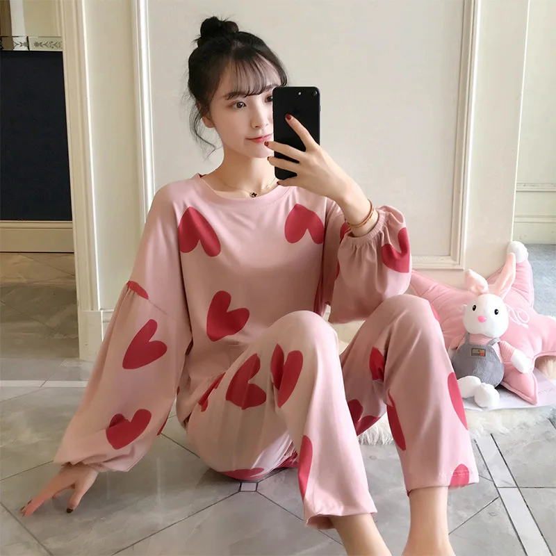 

0812 # Kee Shing 2019 New Products Long Sleeve Pajamas Women's 160 Grams Set Qmilch M -- XXL