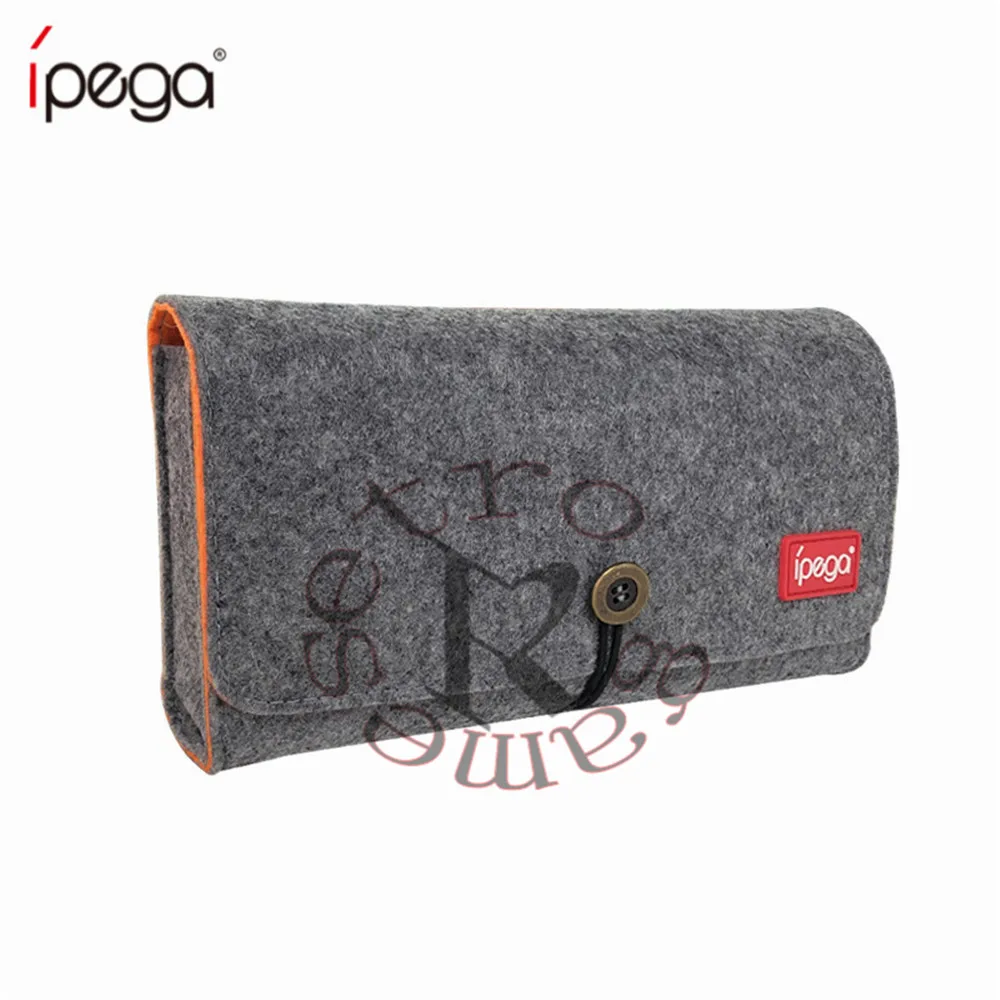

PG-SL008 Little Grey Wolf Storage Bag with Game Card Slot Double Storage Protection Bag for Switch Lite