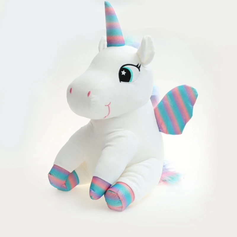 45 см Плюшевые Kawaii Единорог Цветные Крылья плюшевые игрушки Единорог животное мягкая плюшевая с наполнителем кукла подарок на день рождения для детей