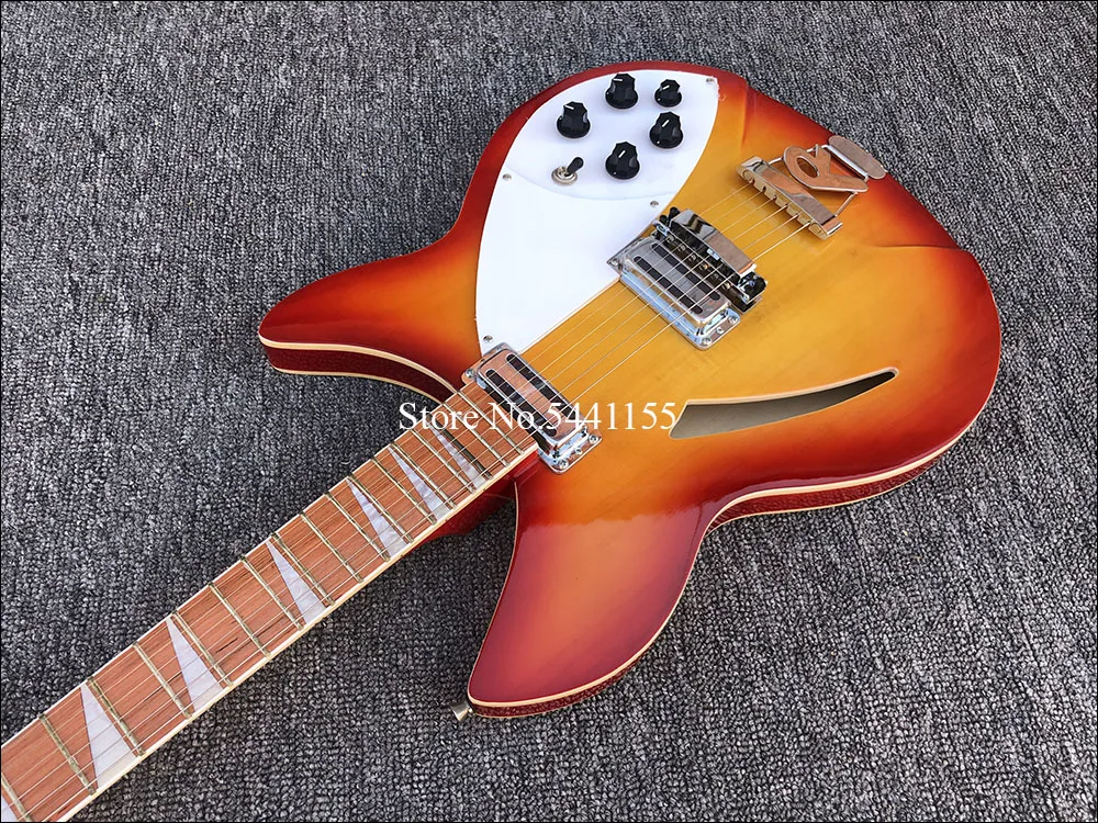 Высокое качество 6 струнная электрогитара, Ricken Sunset burst электрогитара с R хвостовой частью