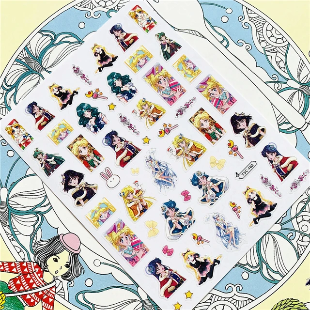 TSC-293 TSC-287 Japanese cartoon anime clown character 3D Back glue Nail Art Stickers Decals Sliders Nail ornament decoration TSC-163 N