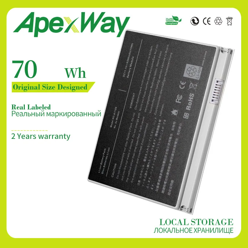 Apexway 6300 мАч аккумулятор для ноутбука Apple MacBook Pro 17 &quotA1189 a1212 a1151 MA458 */A MA458G/A MA458J/A