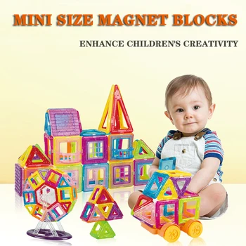 

Mini Size DIY Magnetic Blocks Educational Construction Set Model Building Toy Magnet Blocks Designer Toys For Children Xmas Gift