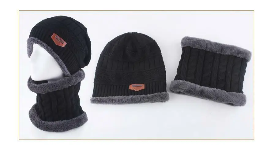 Зимние шапки для мужчин Skullies Beanie шапка зимняя шапка мужской женский шерстяной шарф шапка s Набор Балаклава маска Knitted шапка вязаная шапка