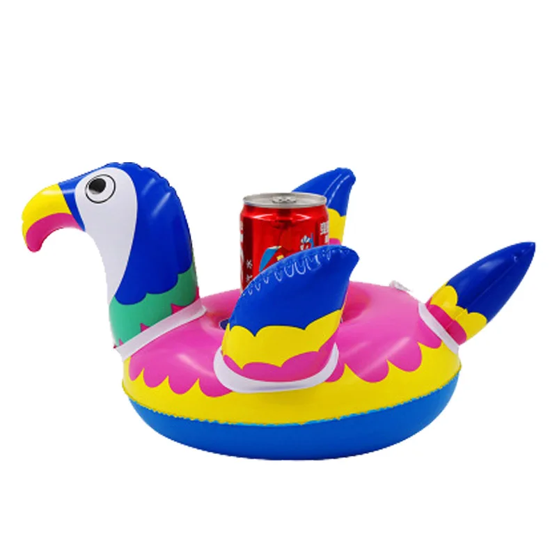 Parrot 32x28cm Надувной мини-держатель для воды для бассейна, поплавок для напитков, пляжные игрушки для фестиваля, вечерние плавающие единороги, фламинго - Цвет: Parrot 32x28cm