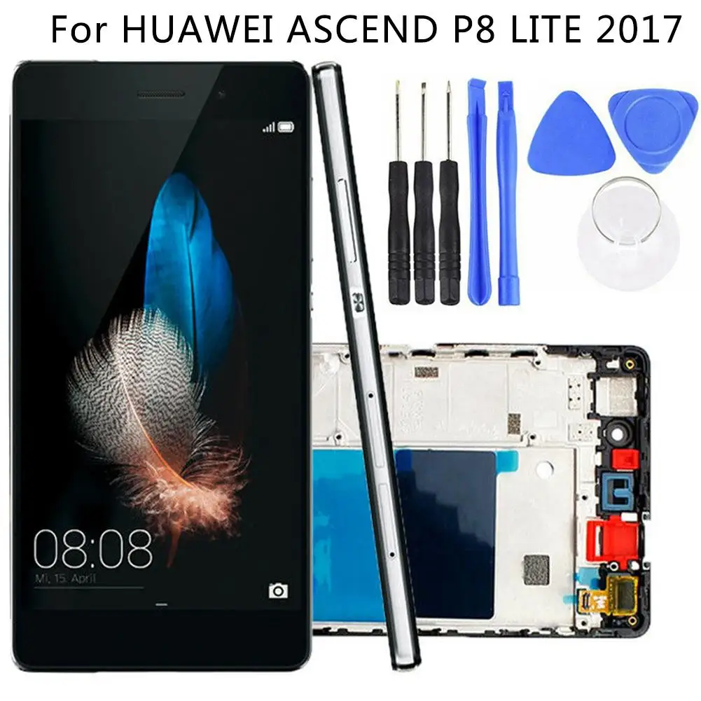 

Replacement Smart LCD Display T ouch Screen with Frame Digitizer Smart Display Replacement for Huawei Ascend P8 Lite 2017