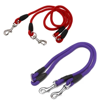 

Nylon Duplex Double Coupler Twin Lead Two Way Two Pet Dogs Walking Leash Safety