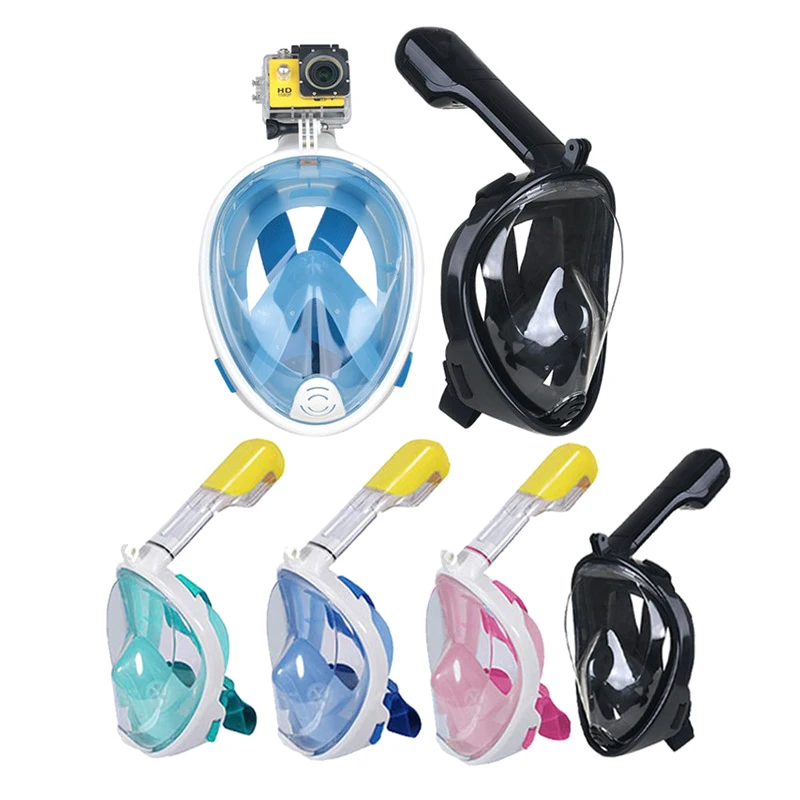 

New Full Dry Diving Mask Adult Silicone Snorkeling Anti-fog Camera Goggles Safe Swimming Equipment for Gopro