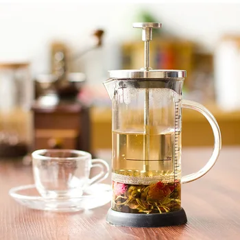 

350Ml French Coffee Presses Pot Heat Resistant Glass and Stainless Steel Pot Heat-Resistant Coffee Tea Filter Cup Bottle