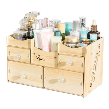 

Wooden Makeup Organizer Bathroom Storage Box Jewelry Storage Box Office Desktop Storage Box Sundries Container