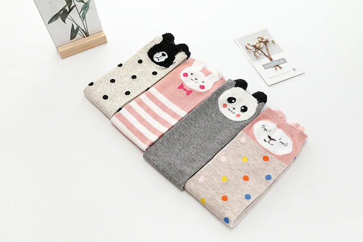 kids knee above cotton sock cartoon owl dog print children heaps socks half cylinder boy girl socks knee-high socks