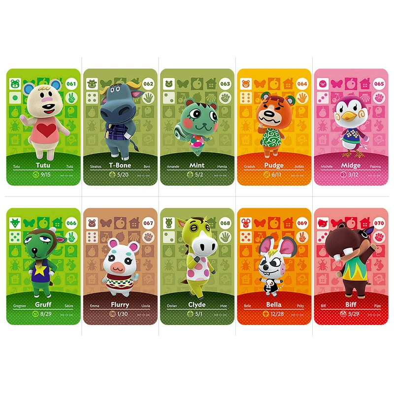 Series 1 (061 to 090) Animal Crossing Card Amiibo Card Work for NS Game New Horizons Flurry Cherry Chief Diana Bunnie Villager