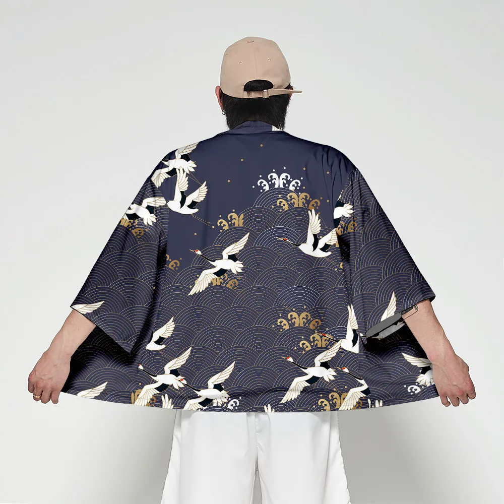 Японское кимоно Haori Yukata 3D печать Косплей женщин/мужчин мода лето Повседневная крутая короткий рукав
